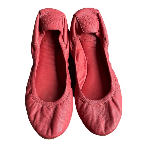 Tory Burch Shoes - Tory Burch Pink Coral Salmon Eddie Flats